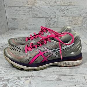 Asics Gel-Kayano 23‎ Athletic Shoes Womens Size 11 Silver Pink T696N Running